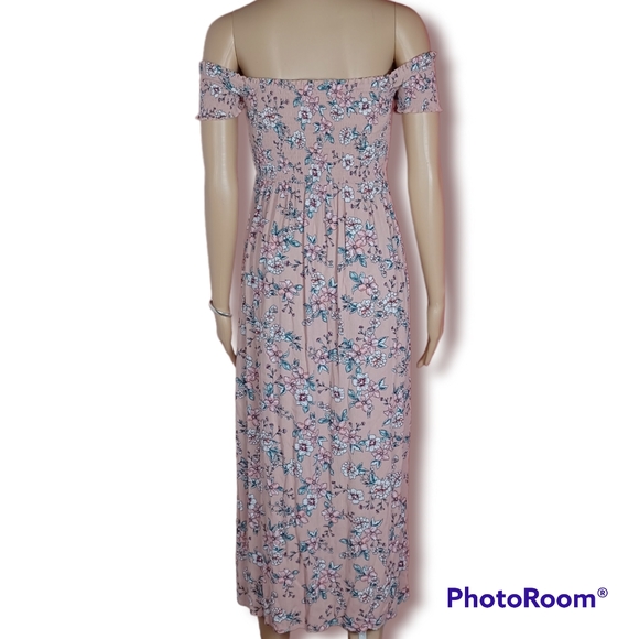 Aeropostale Light Pink Floral Midi Dress - Picture 4 of 6